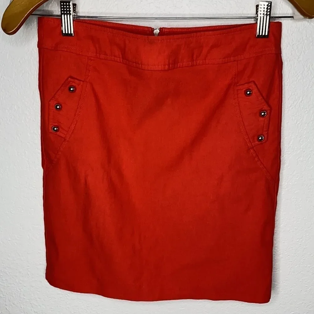 Must Have Orange Mini Skirt with Silver Studs S